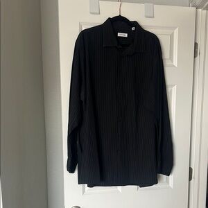 Black Striped Button-Up Shirt
